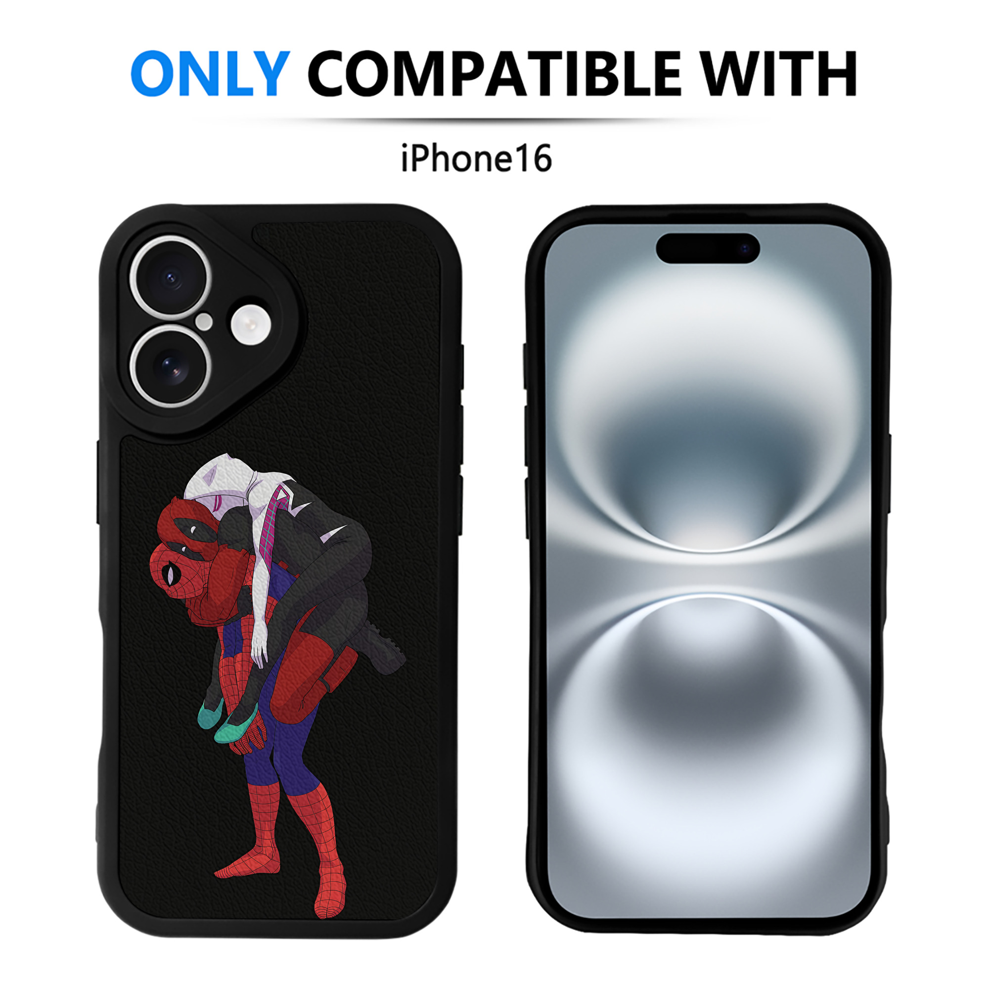 （画像用） Deadpool デッドプール 【iPhone 16シリーズ対応】シリコンスマホケース（レザー調） 材質：シリコン